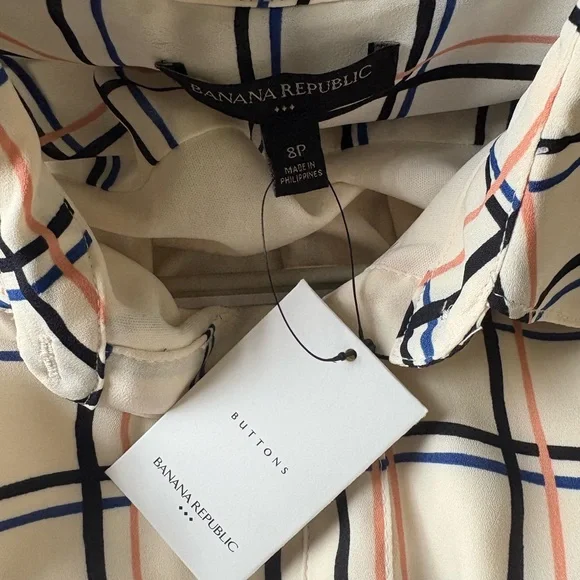 Banana Republic Plaid Sleeveless Belted Shirtdress 8P NWT - Picture 11 of 13